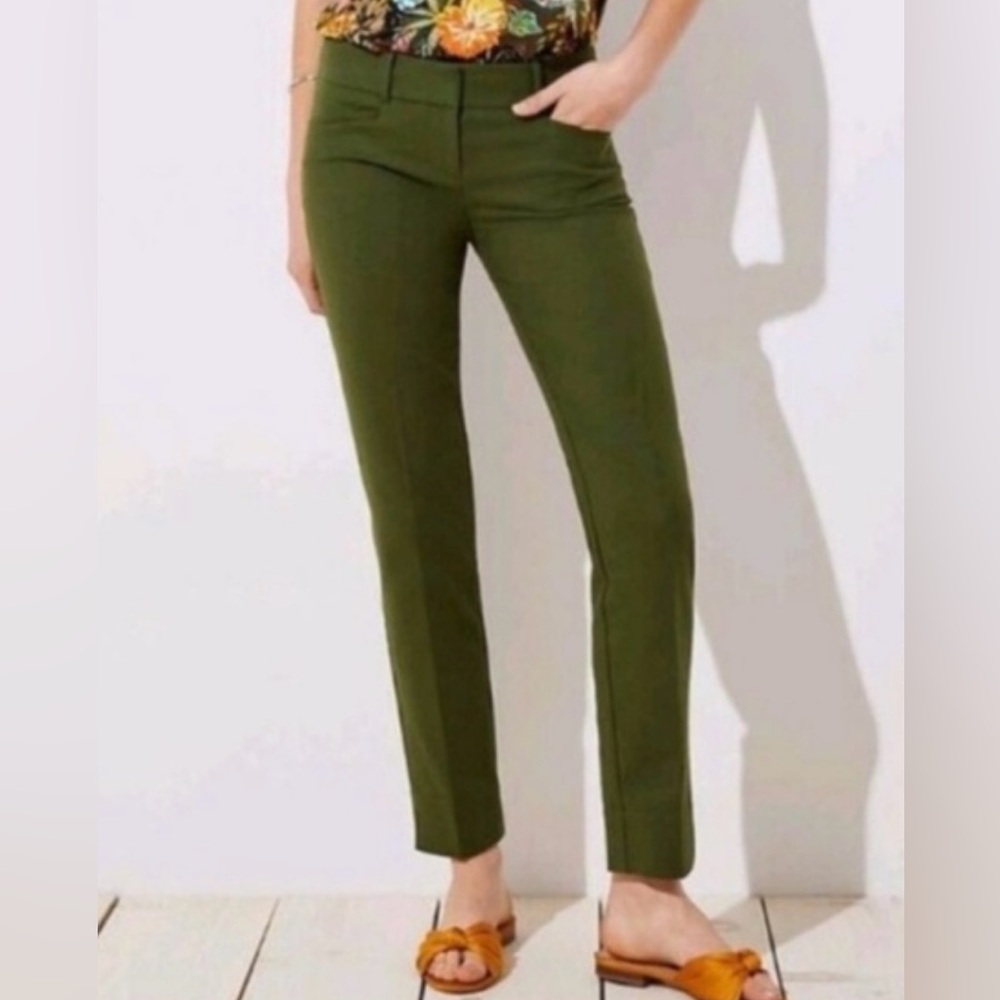 LOFT Forest Green Marisa Ankle Pants